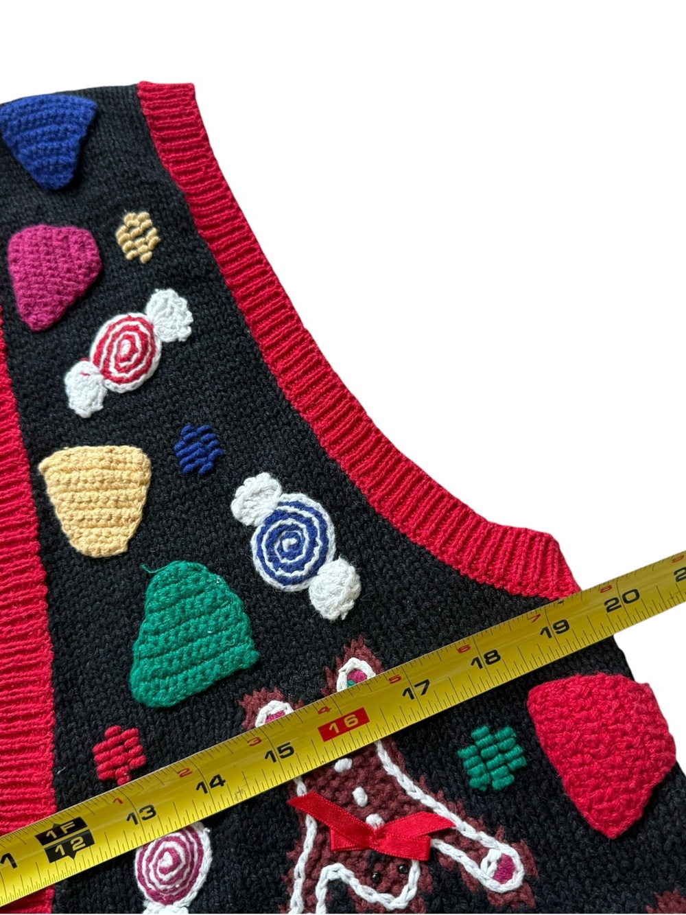 Vintage Signature Jerell S Christmas Sweater Vest Gingerbread Santa Novelty Knit - Picture 8 of 13